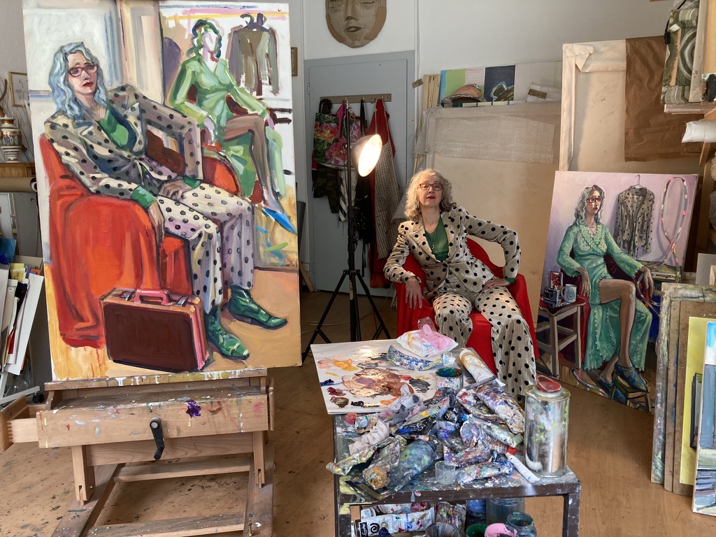 Esther Eppstein im Atelier von Maria Pomiansky, Zürich 2021