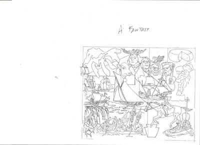 Diego Fernández: A Fantasy, 2010 Zeichnung, Xerox-Collage