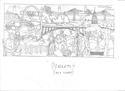 Diego Fernández: Presently (Not today), 2010 Zeichnung, Xerox-Collage