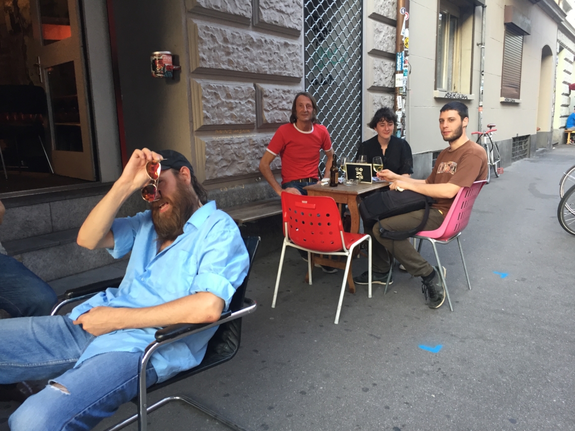 at Kern Bar, meeting the locals  