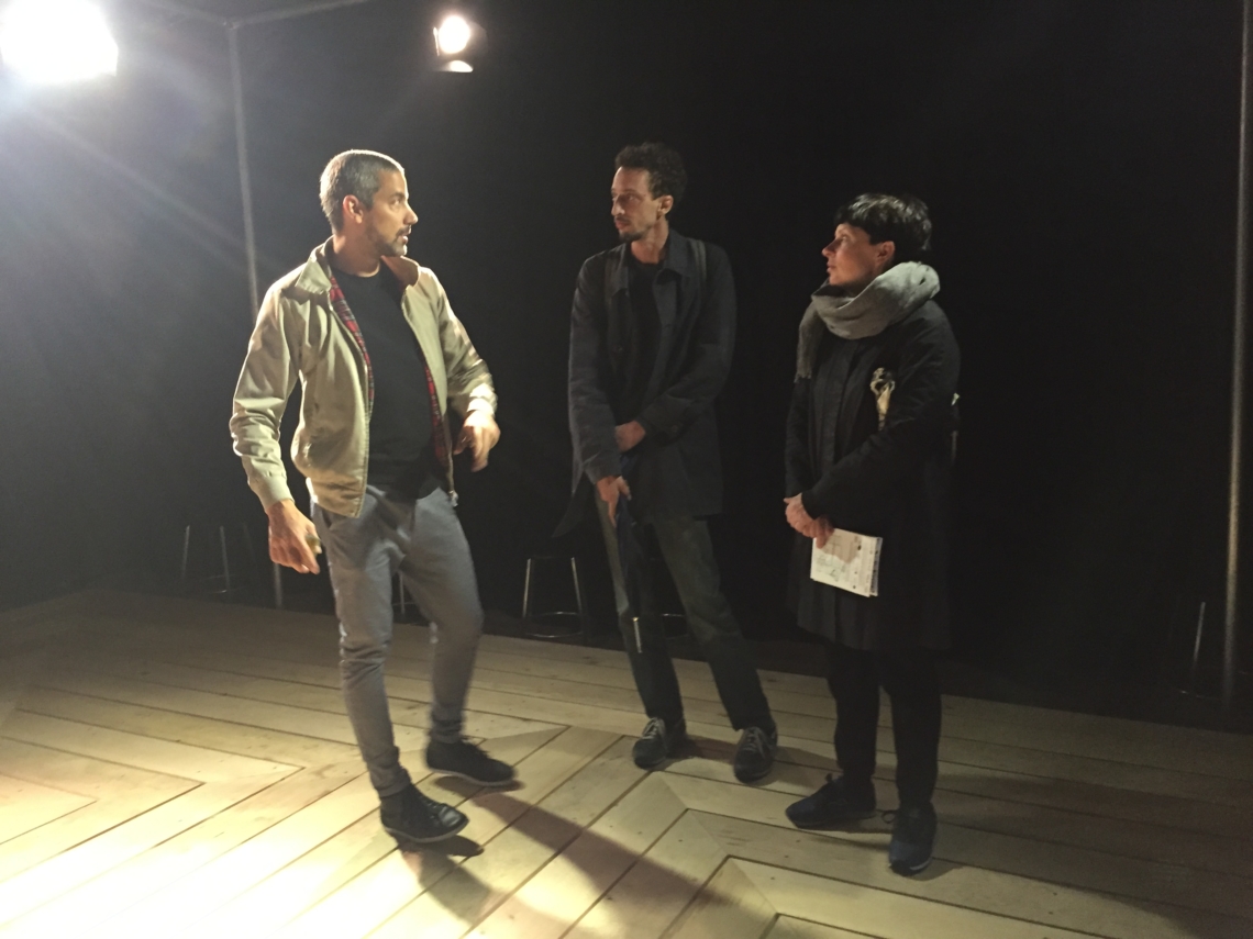 Anna Luksahevky, Yonatan Cadan meeting Adrain Notz, director of Cabaret Voltaire 

