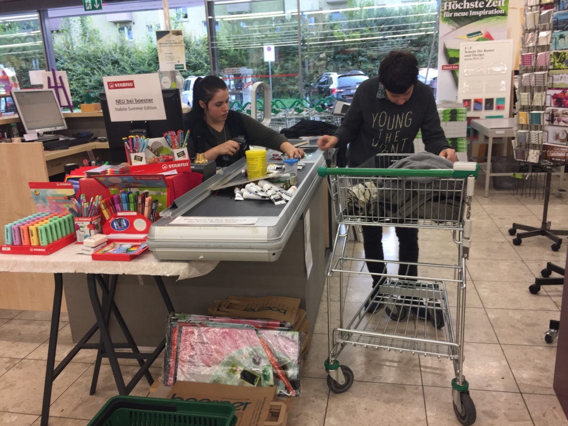 Anna Lukashevsky at the art shop 