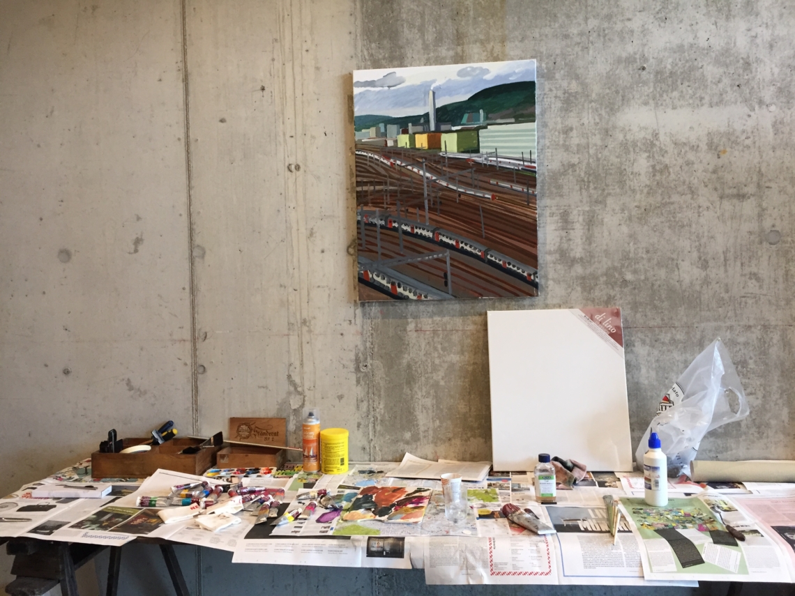 Anna Luksahevsky, Zürich train tracks, work in progress