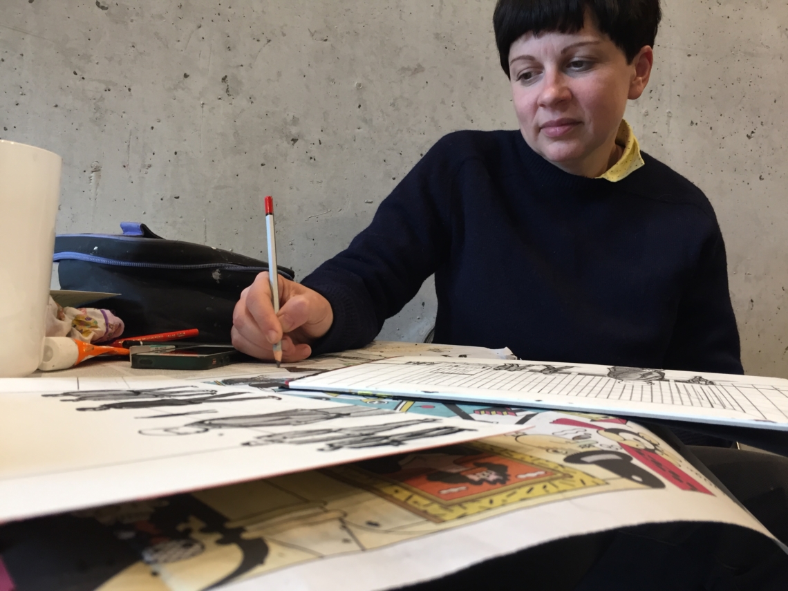 Anna Lukashevsky at the studio