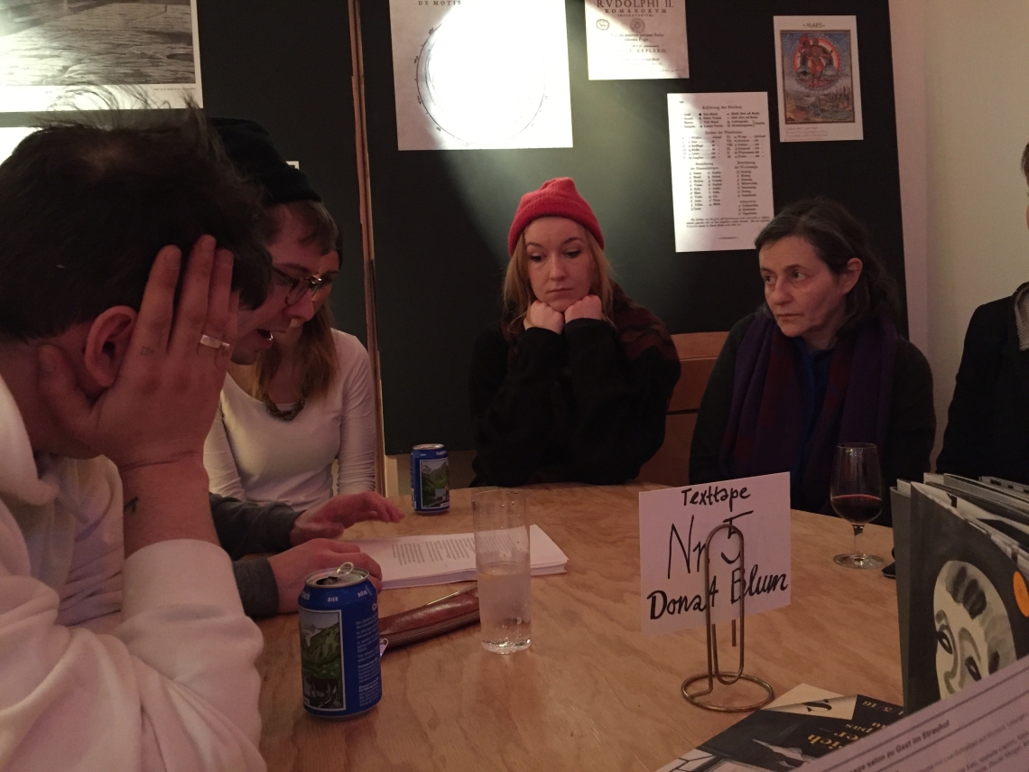 Texttape mit Donat Blum