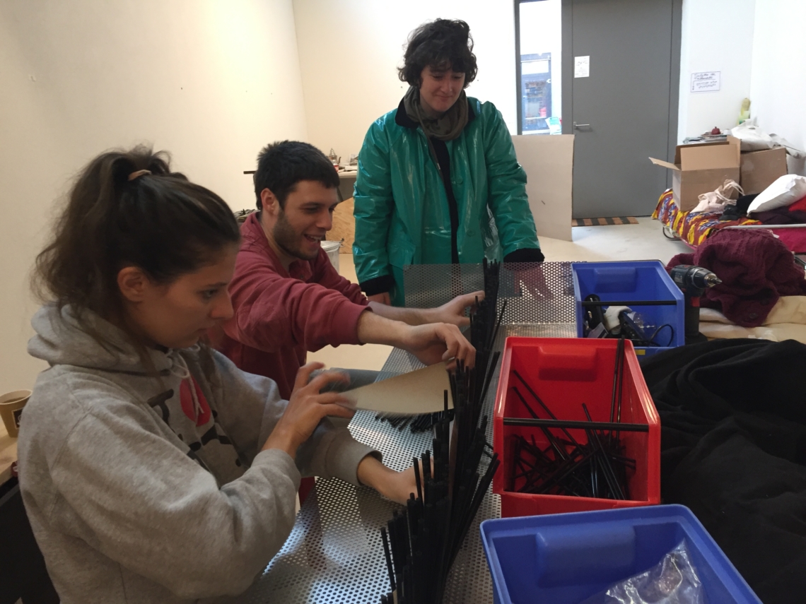 at studio, producing the 15000-lense-camera, with assistent Stella Giger