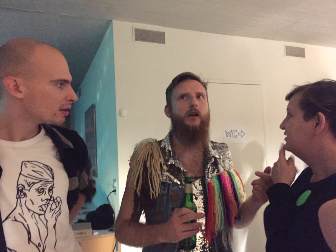 In conversation with polish curator Joanna Klass and Blind Butcher Drummer at Orangerie, home concert at Dialogweg 