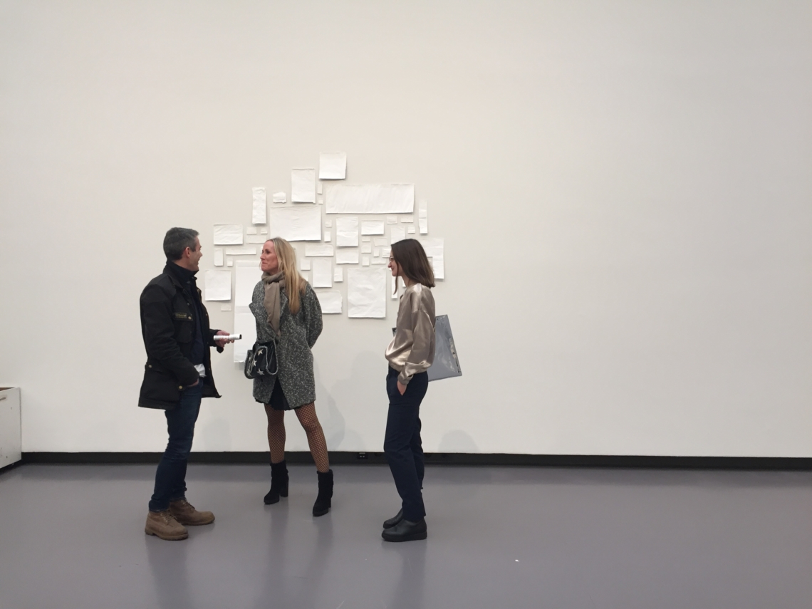 Daniela at Kunsthaus, opening of the show by Abraham Cruzvillegas.  In conversation with artist Nik Emch and gallerist Bettina Meier-Bickel