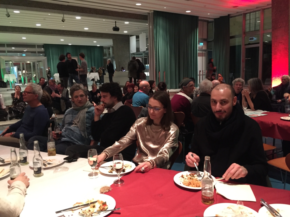 Daniela at Kunsthaus, opening of the show by Abraham Cruzvillegas. opening diner with giorgian curator Giorgi Spanderasvhili