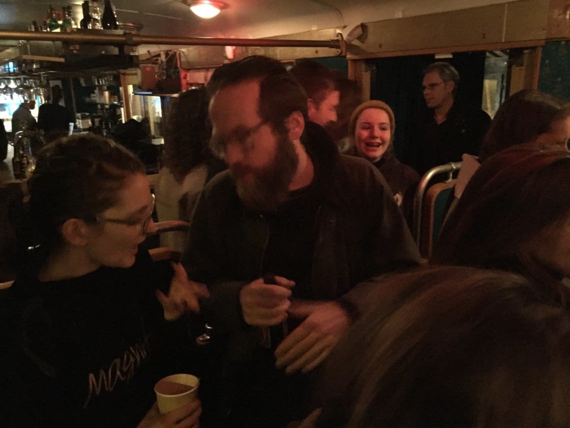 After-book-launch-party, in conversation with Daniel Morgenthaler, curator of Museum Helmhaus