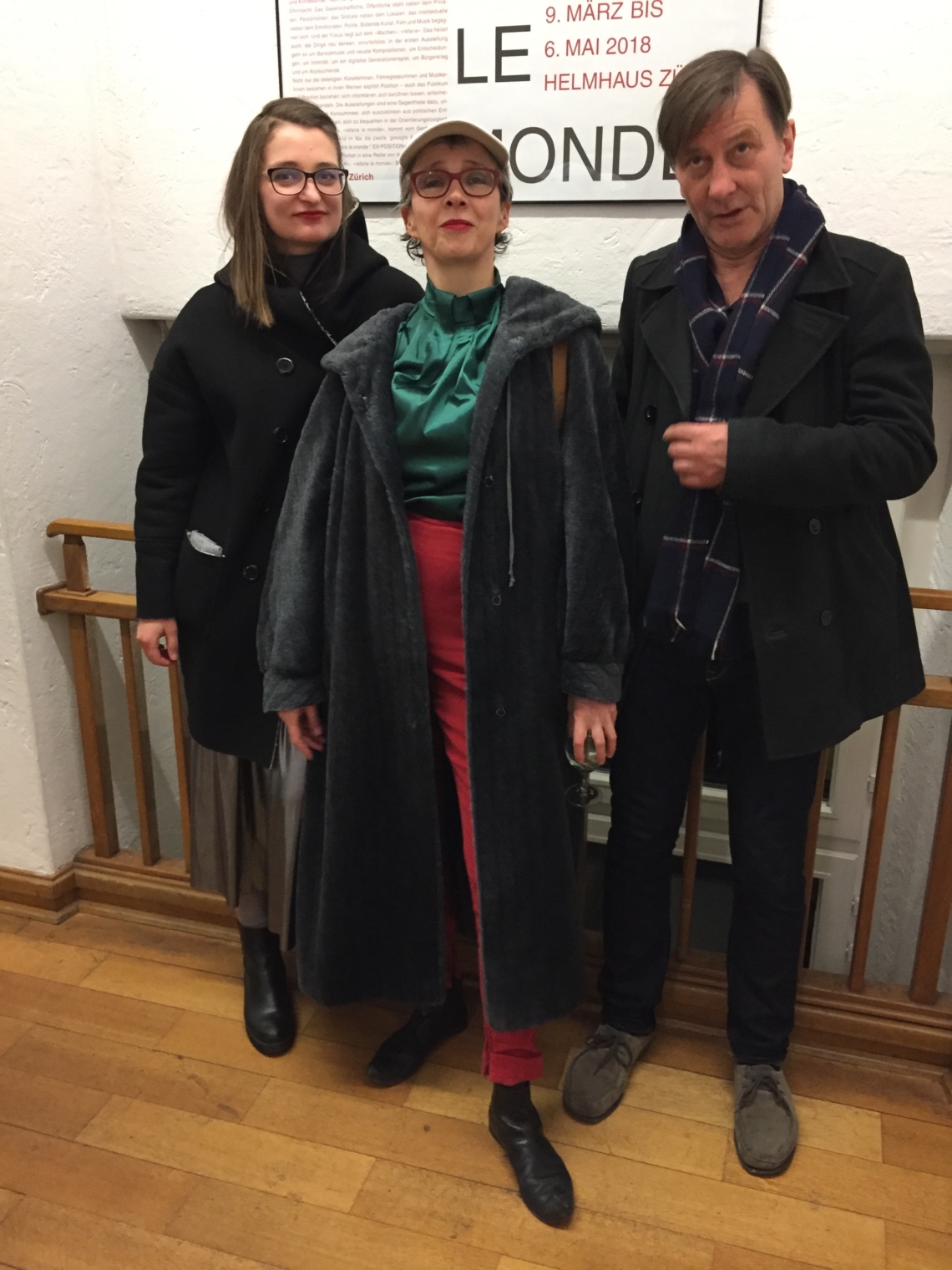 Madame l'Ambassadeur at Helmhaus Zürich, in company of Daniela and artist Beat Huber