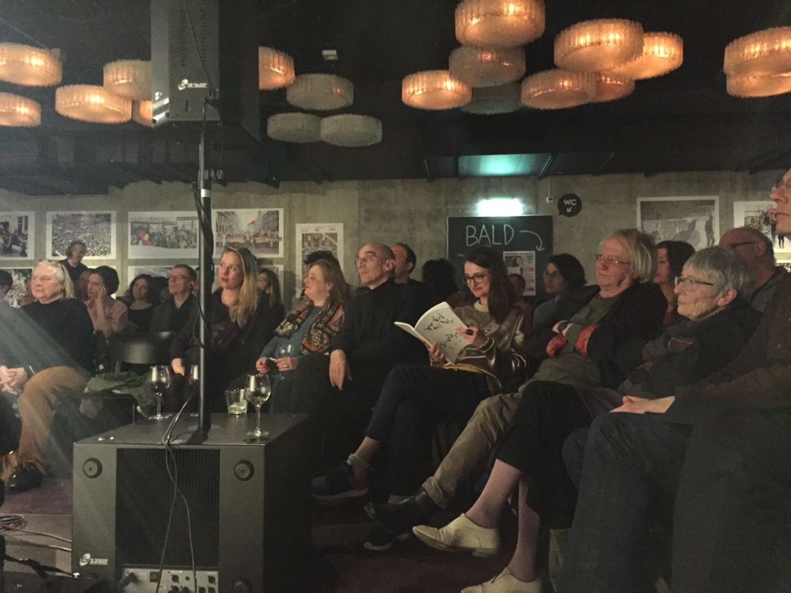 Book launch of Jurczok 1001, Daniela next to publisher Patrick Frey