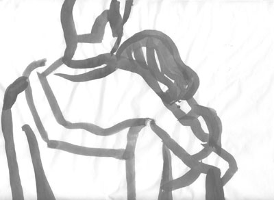 Andrea Muheim: Laura und Luca 2005, Tusche auf Papier