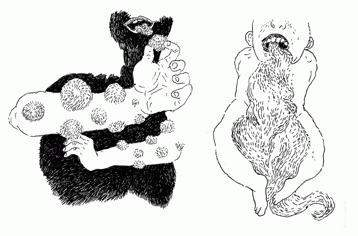 Karoline Schreiber, Livezeichnen während der Party: “Münder"