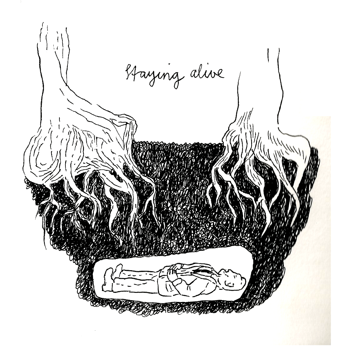 Karoline Schreiber, Livezeichnen während der Party  “Staying alive"