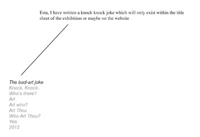 Steven Emmanuel "The bad art-joke", 2012